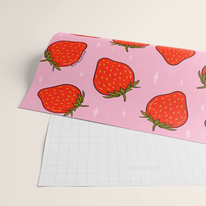 Strawberry Print Wrapping Paper Gallery Image 2