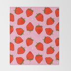 Strawberry Print Throw Blanket Gallery Image 2