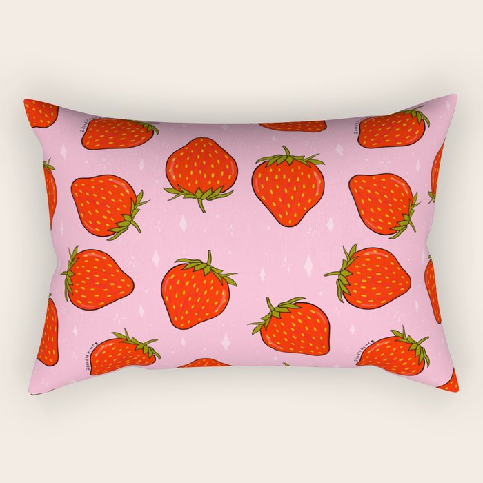 Strawberry Print Rectangular Pillow Gallery Image 2