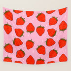 Strawberry Print Wall Tapestry Gallery Image 4