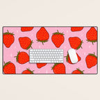 Strawberry Print Desk Mat Gallery Image 1