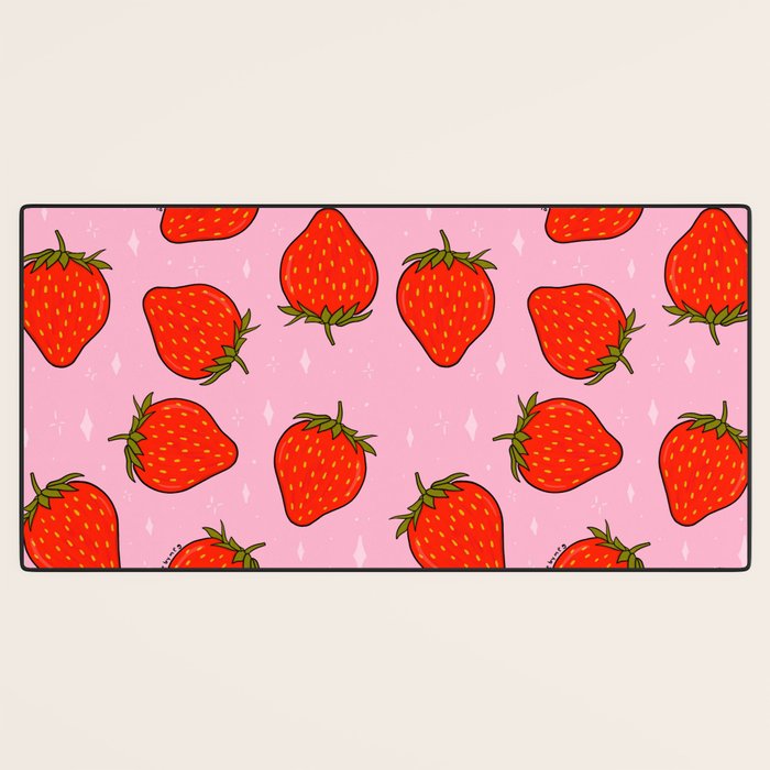 Strawberry Print Desk Mat Gallery Image 3