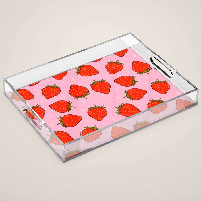 Strawberry Print Acrylic Tray Gallery Image 1