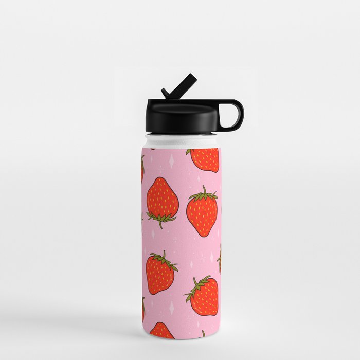 Strawberry Print Water Bottle Gallery Image 1