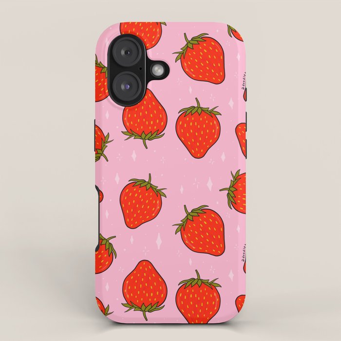 Strawberry Print iPhone Case Gallery Image 1