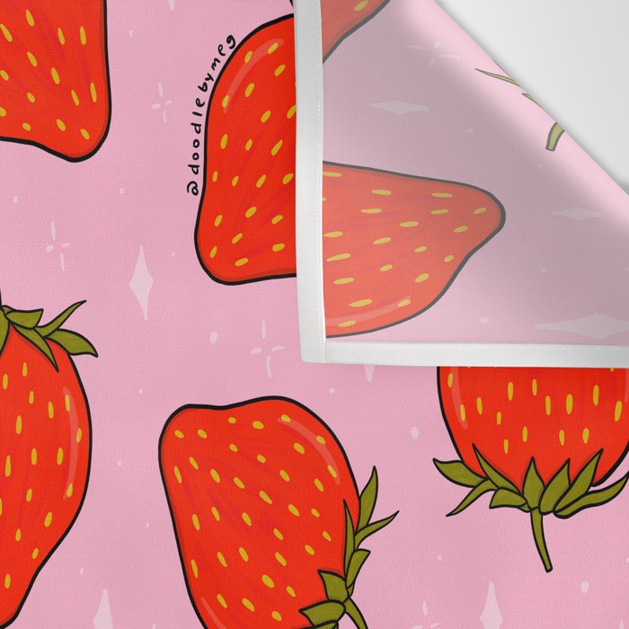 Strawberry Print Wall Tapestry Gallery Image 3