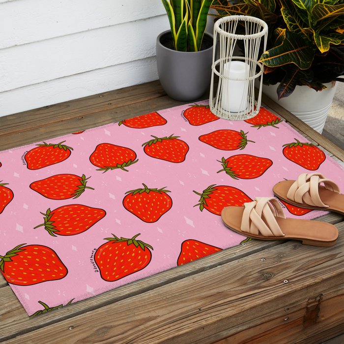 Strawberry Print Outdoor Rug Gallery Image 2