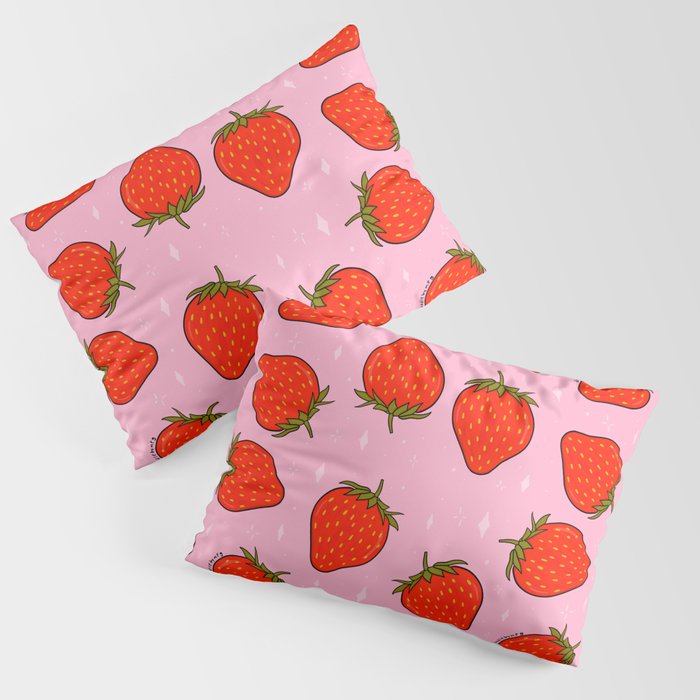 Strawberry Print Pillow Sham Gallery Image 1