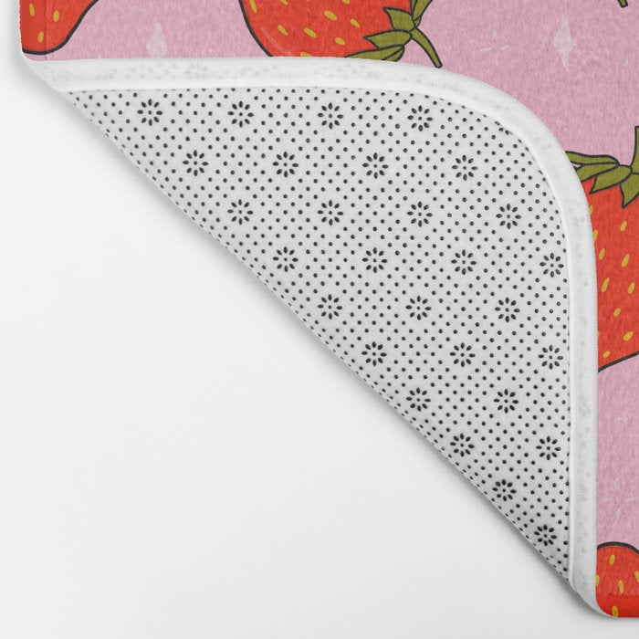 Strawberry Print Bath Mat Gallery Image 2