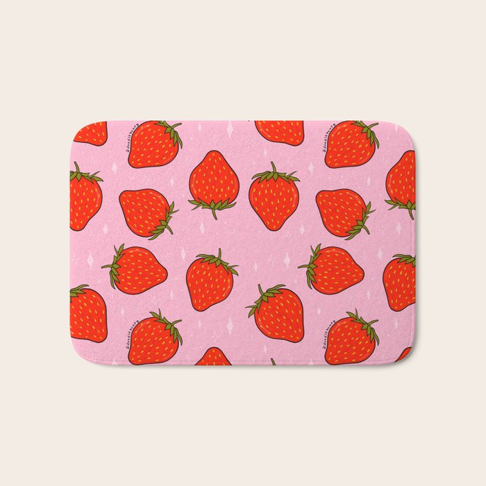 Strawberry Print Bath Mat Gallery Image 1
