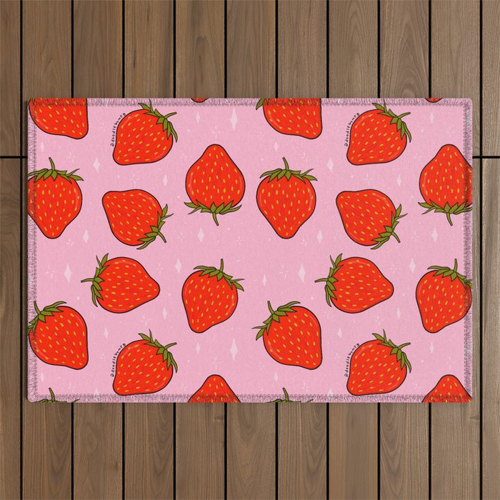 Strawberry Print Outdoor Rug Gallery Image 1