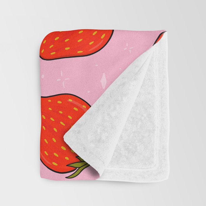 Strawberry Print Throw Blanket Gallery Image 3