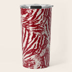 Red Zebra Stripe Abstract Pattern Bold Animal Print Travel Mug Gallery Image 1