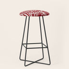 Red Zebra Stripe Abstract Pattern Bold Animal Print Stool Gallery Image 1