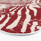 Red Zebra Stripe Abstract Pattern Bold Animal Print Bath Mat Gallery Image 3