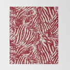 Red Zebra Stripe Abstract Pattern Bold Animal Print Throw Blanket Gallery Image 2