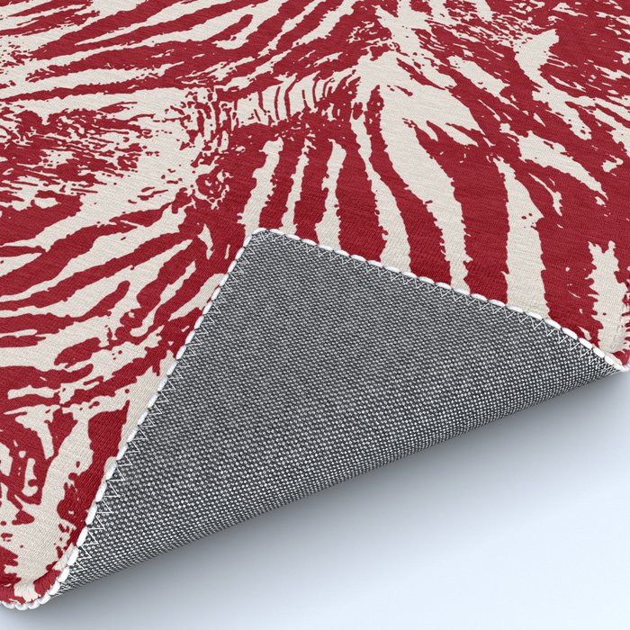 Red Zebra Stripe Abstract Pattern Bold Animal Print Rug Gallery Image 4