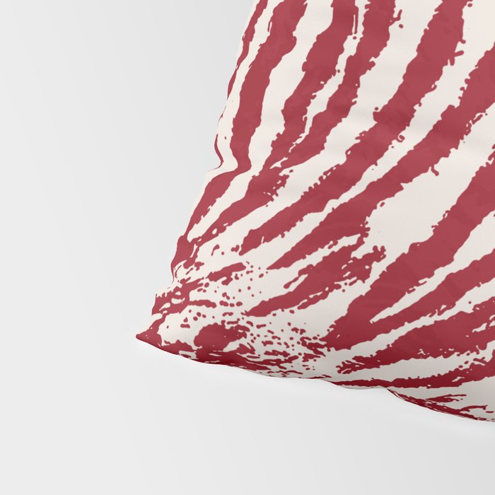 Red Zebra Stripe Abstract Pattern Bold Animal Print Pillow Sham Gallery Image 4
