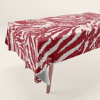 Red Zebra Stripe Abstract Pattern Bold Animal Print Tablecloth Gallery Image 1