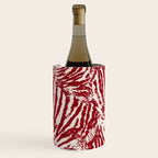 Red Zebra Stripe Abstract Pattern Bold Animal Print Wine Chiller Gallery Image 1