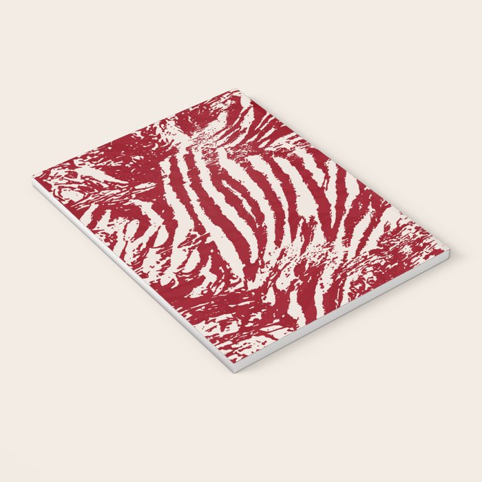 Red Zebra Stripe Abstract Pattern Bold Animal Print Notebook Gallery Image 3