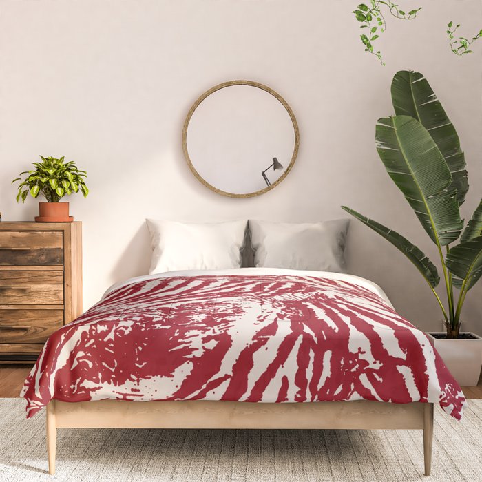 Red Zebra Stripe Abstract Pattern Bold Animal Print Comforter Gallery Image 3