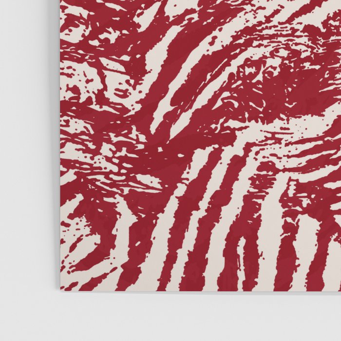 Red Zebra Stripe Abstract Pattern Bold Animal Print Poster Gallery Image 3