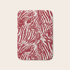 Red Zebra Stripe Abstract Pattern Bold Animal Print Bath Mat Gallery Image 1