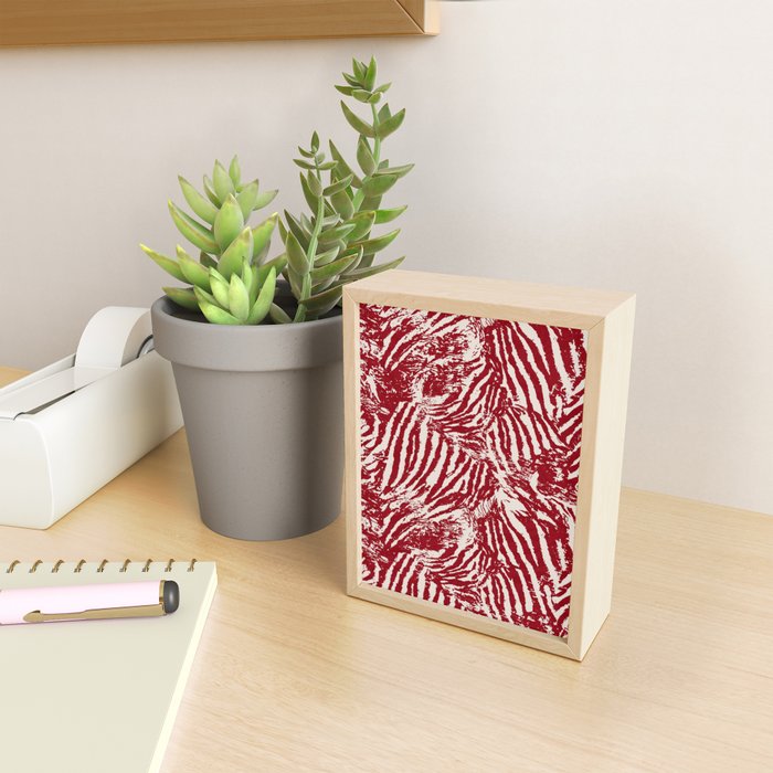 Red Zebra Stripe Abstract Pattern Bold Animal Print Mini Art Print Gallery Image 2