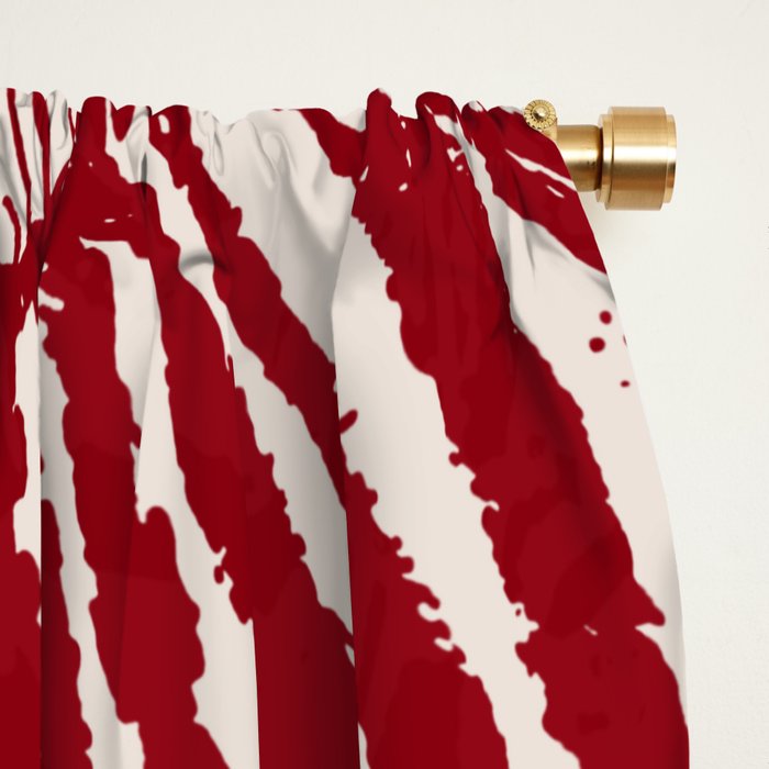 Red Zebra Stripe Abstract Pattern Bold Animal Print Window Curtain Gallery Image 2