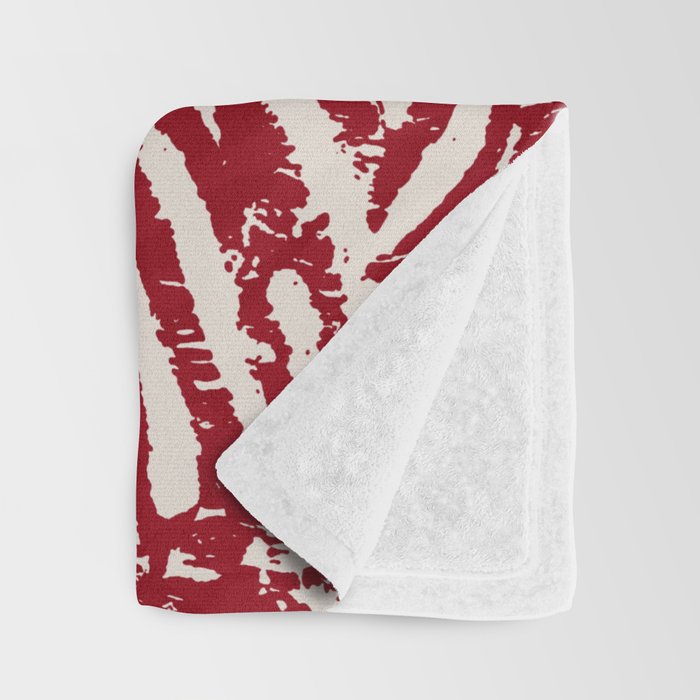 Red Zebra Stripe Abstract Pattern Bold Animal Print Throw Blanket Gallery Image 3