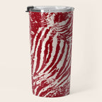 Red Zebra Stripe Abstract Pattern Bold Animal Print Travel Mug Gallery Image 3