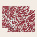 Red Zebra Stripe Abstract Pattern Bold Animal Print Placemat Gallery Image 1