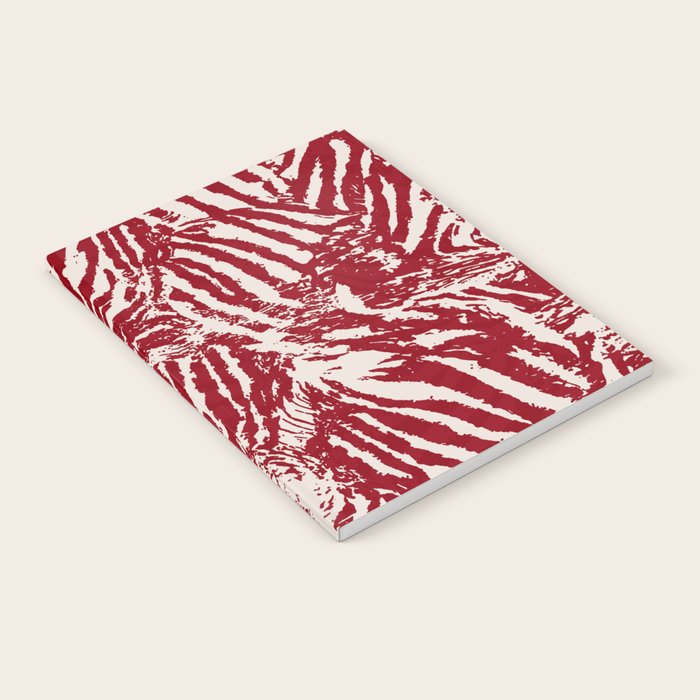 Red Zebra Stripe Abstract Pattern Bold Animal Print Notebook Gallery Image 2