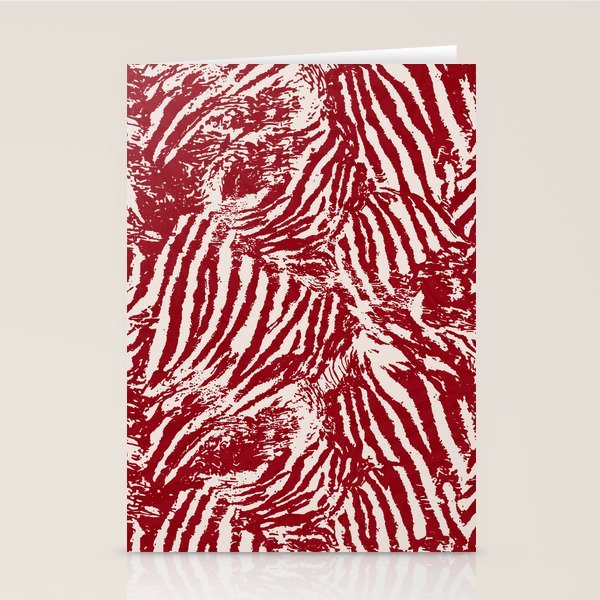 Red Zebra Stripe Abstract Pattern Bold Animal Print Stationery Card Gallery Image 2