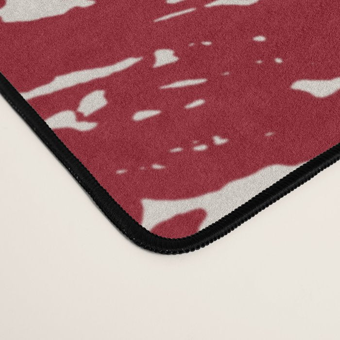 Red Zebra Stripe Abstract Pattern Bold Animal Print Desk Mat Gallery Image 4
