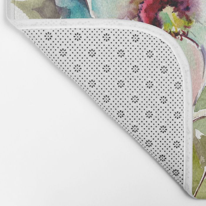 Hummingbird and White Magnolia Bath Mat Gallery Image 2