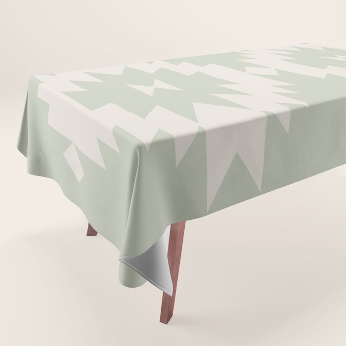 Southwestern Minimalism - Neutral Sage Green Tablecloth Gallery Image 1
