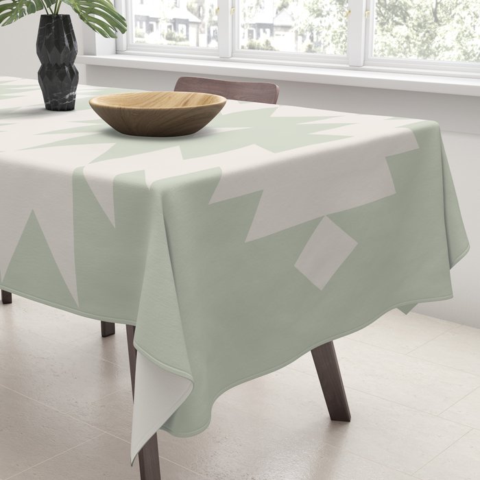 Southwestern Minimalism - Neutral Sage Green Tablecloth Gallery Image 3