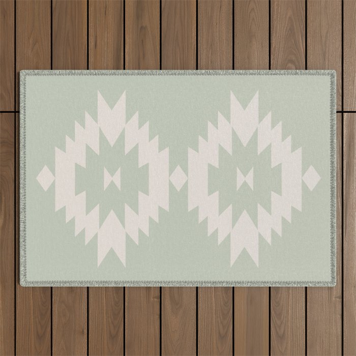 Southwestern Minimalism - Neutral Sage Green Outdoor Rug Gallery Image 1
