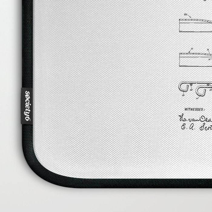 Disc Golf Frolf Frisbee Basket Vintage Patent Drawing Print Laptop Sleeve Gallery Image 3