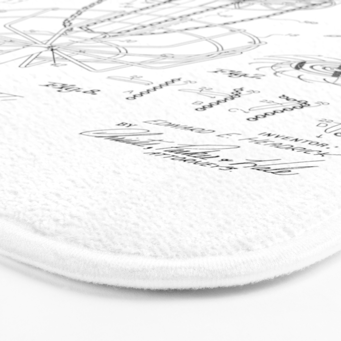 Disc Golf Frolf Frisbee Basket Vintage Patent Drawing Print Bath Mat Gallery Image 3