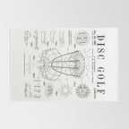 Disc Golf Frolf Frisbee Basket Vintage Patent Drawing Print Rug Gallery Image 2