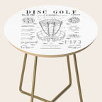 Disc Golf Frolf Frisbee Basket Vintage Patent Drawing Print Side Table Gallery Image 2