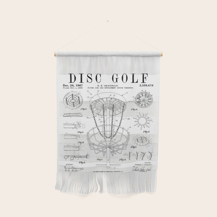 Disc Golf Frolf Frisbee Basket Vintage Patent Drawing Print Wall Hanging Gallery Image 1