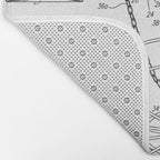 Disc Golf Frolf Frisbee Basket Vintage Patent Drawing Print Bath Mat Gallery Image 2