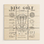 Disc Golf Frolf Frisbee Basket Vintage Patent Drawing Print Wood Wall Art Gallery Image 1