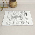 Disc Golf Frolf Frisbee Basket Vintage Patent Drawing Print Rug Gallery Image 1