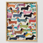 Dachshunds, Dog Pet Animals Eclectic, Contemporary Bohemian Illustration Toy Dogs Pastel Boho Modern Abstract Serving Tray Gallery Image 1