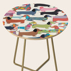 Dachshunds, Dog Pet Animals Eclectic, Contemporary Bohemian Illustration Toy Dogs Pastel Boho Modern Abstract Side Table Gallery Image 2